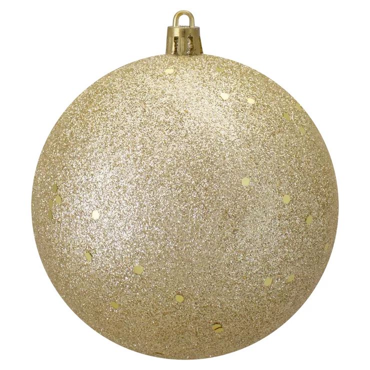 Northlight 4" Shatterproof Holographic Glitter Christmas Ball Ornament - Gold | Target