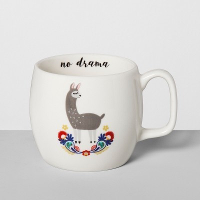 17oz Stoneware No Drama Llama Mug White - Opalhouse™ | Target