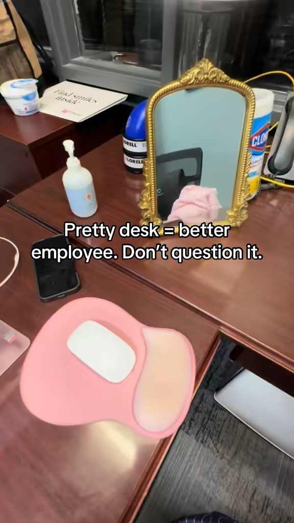 Pretty desk = productive employee 💕 #ltkoffice #ltkwork #deskessentials #corporategirl #officeinspo