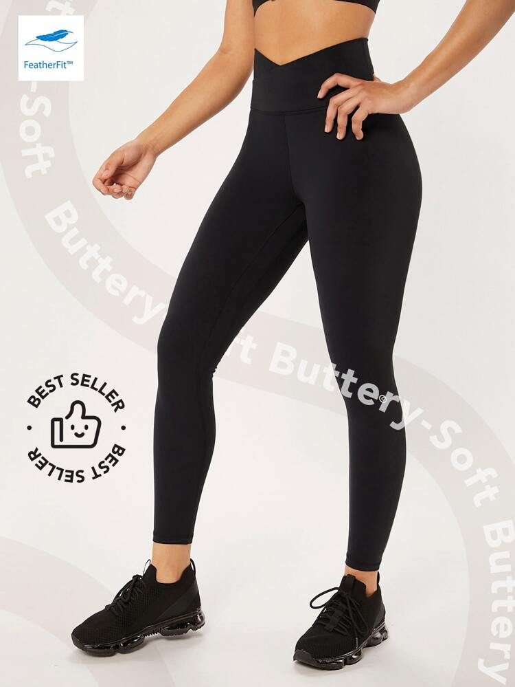 GLOWMODE FeatherFit™ Crossover 24" Leggings | SHEIN