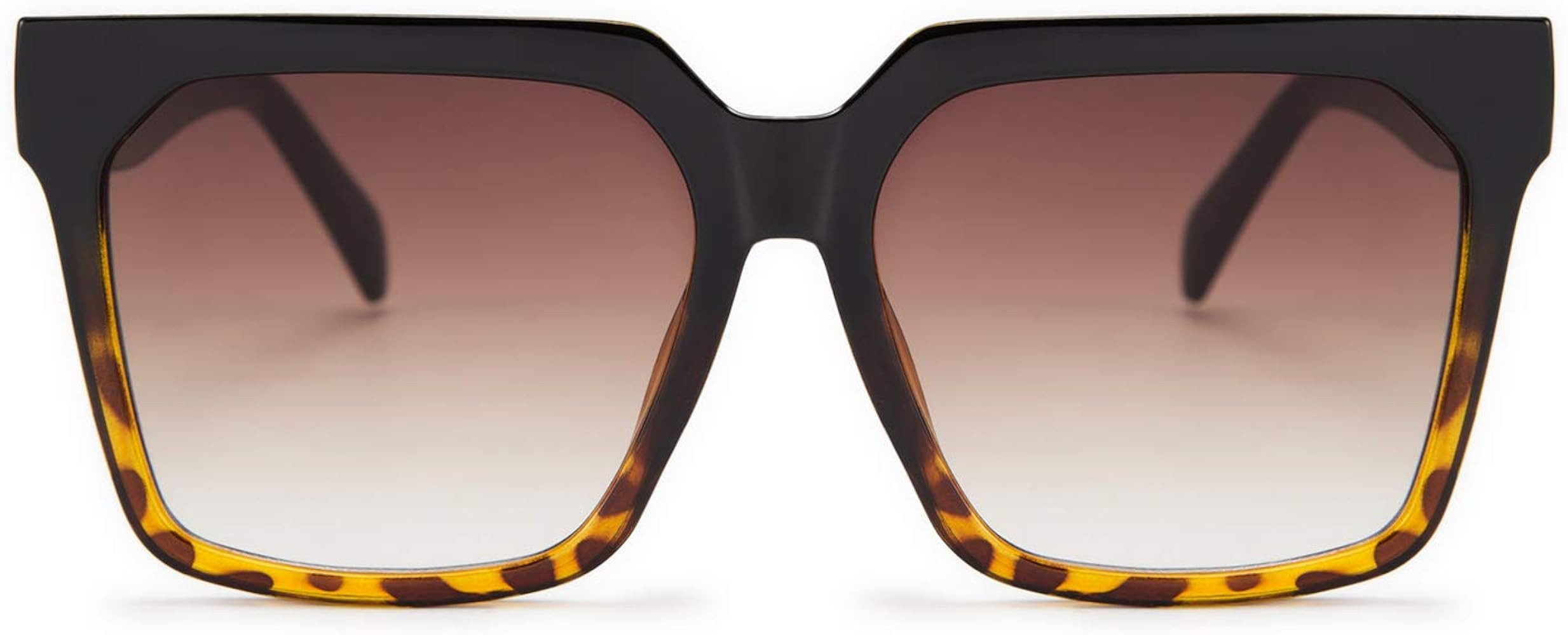 FEISEDY Womens Oversize Square Boyfriend Style Horned Rim Thick Plastic Sunglasses B2585 | Amazon (US)