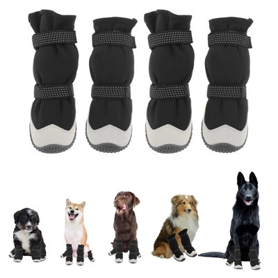 Unique Bargains Reflective Pet Footwear Dog Boots Black 4 Pcs Medium | Target