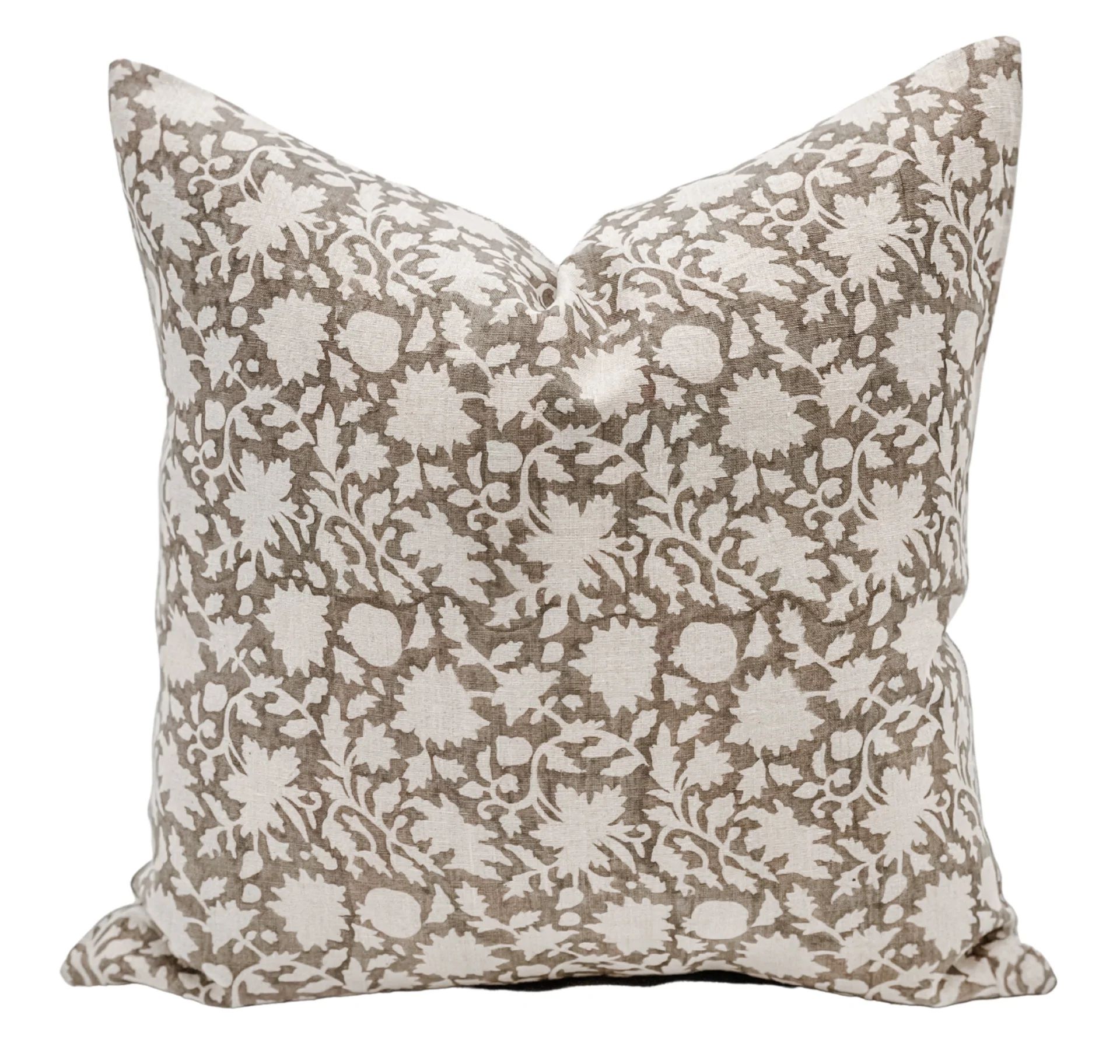Magnolia Beige Grey Pillow Cover | Krinto