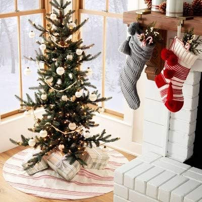 Woven Jacquard Stripes Holiday Tree Skirt Red/White - Hearth & Hand™ with Magnolia | Amazon (US)