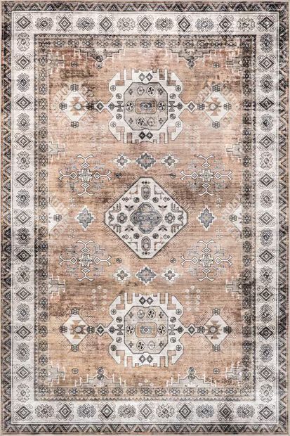 Rust Antoinette Washable Stain Resistant Area Rug | Rugs USA