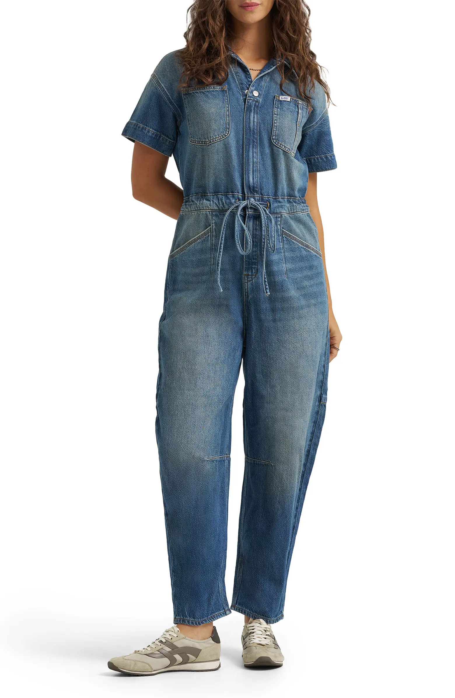 Denim Barrel Leg Union-All Jumpsuit | Nordstrom