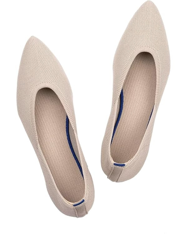 Frank Mully Womens Pointed Toe Flats Knit Dress Shoes Comfort Women Shoes Slip On Shoes for Woman... | Amazon (US)