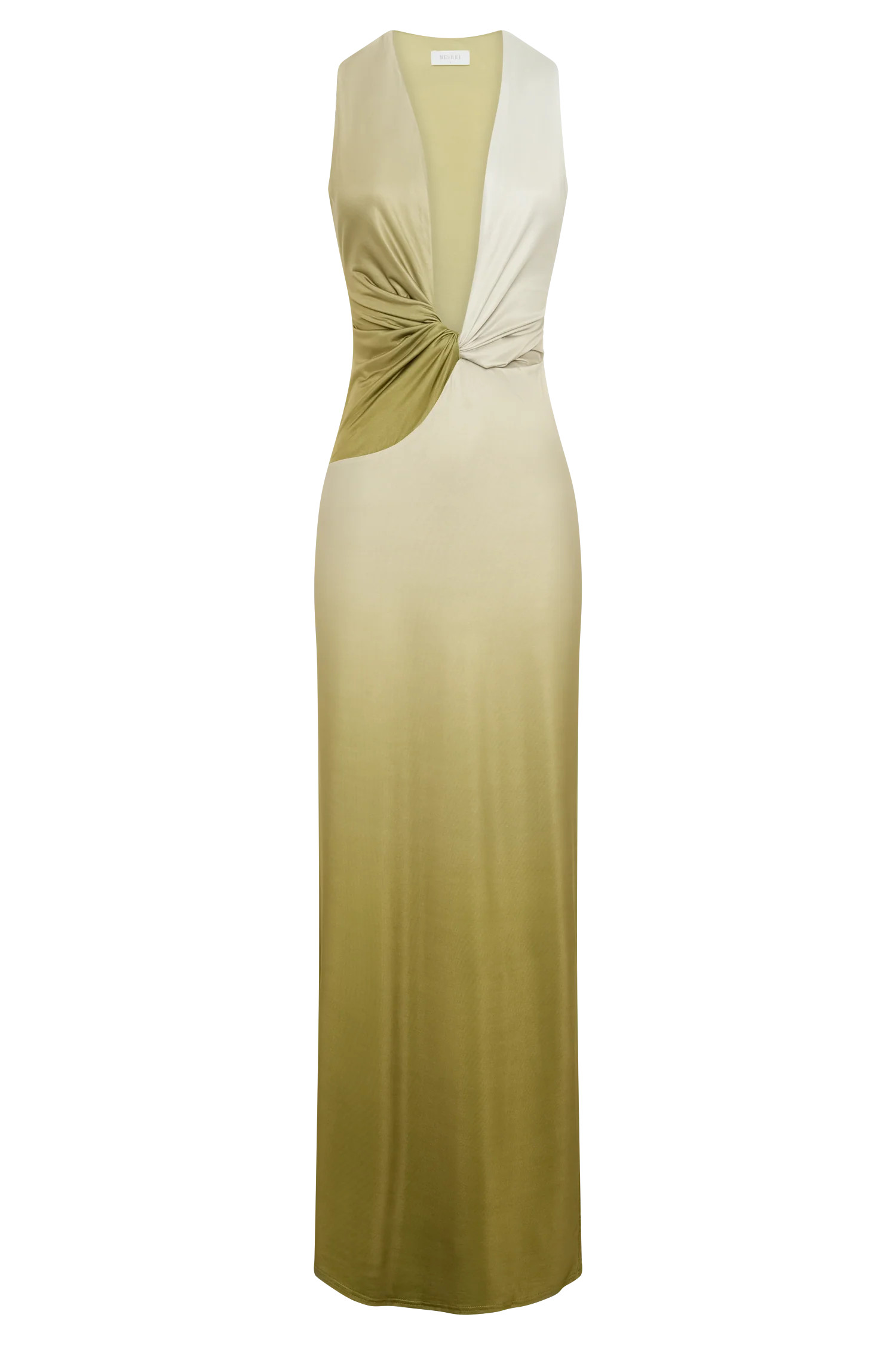 Stella Draped Slinky Maxi Dress - Ombre Vintage Olive | Meshki (APAC)