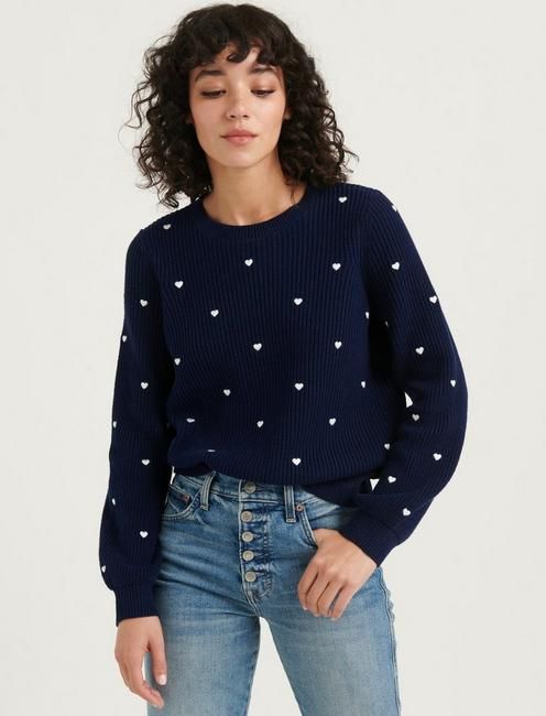 Embroidered Heart Sweater | Lucky Brand