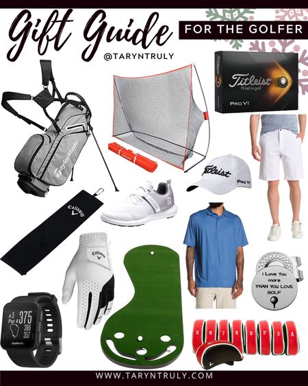 Gift guide for the golfer - gold bag, gold balls, Garmin golf watch, golf shorts, ball cap, golfing essentials, gifts for him.

#LTKmens #LTKHoliday #LTKSeasonal