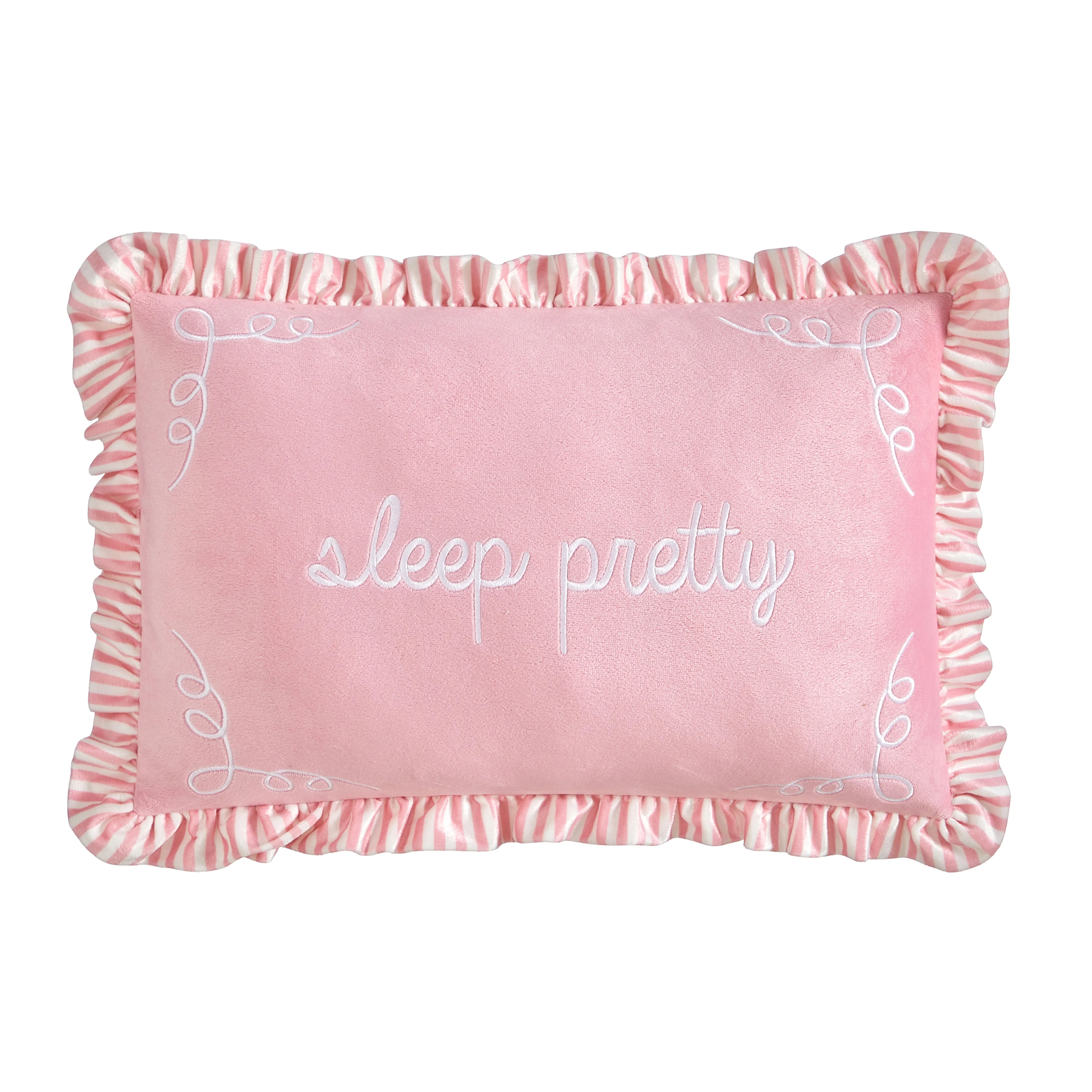 Urban Shop 12"x18" Pink Petals & Pearls Ruffle Decorative Pillow - Walmart.com | Walmart (US)