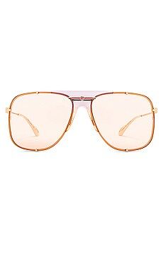 Gucci Oversized Embellished Pilot in Shiny Gold Transparent Lilac & Pink from Revolve.com | Revolve Clothing (Global)