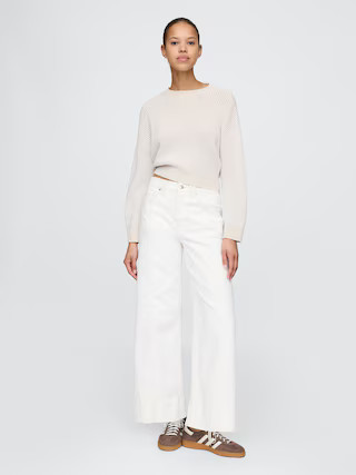 High Rise Stride Wide-Leg Ankle Jeans | Gap (US)