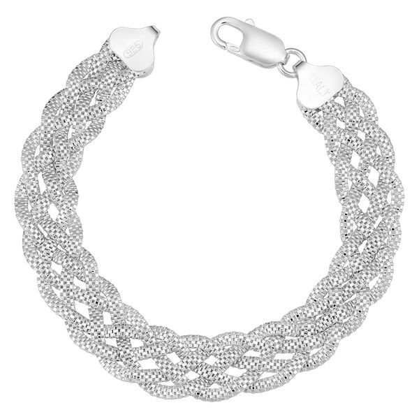 Argento Italia Sterling Silver Braided Bracelet (7.5 inches) | Bed Bath & Beyond