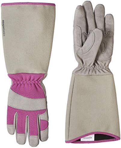 Amazon Basics Rose Pruning Thorn Proof Gardening Gloves with Forearm Protection, Purple, L | Amazon (US)