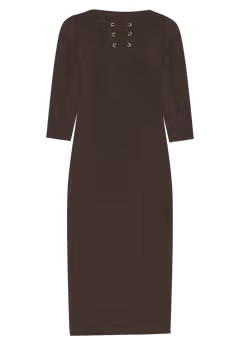 Bell-Sleeve Lace-Up Shift Dress | Catherines