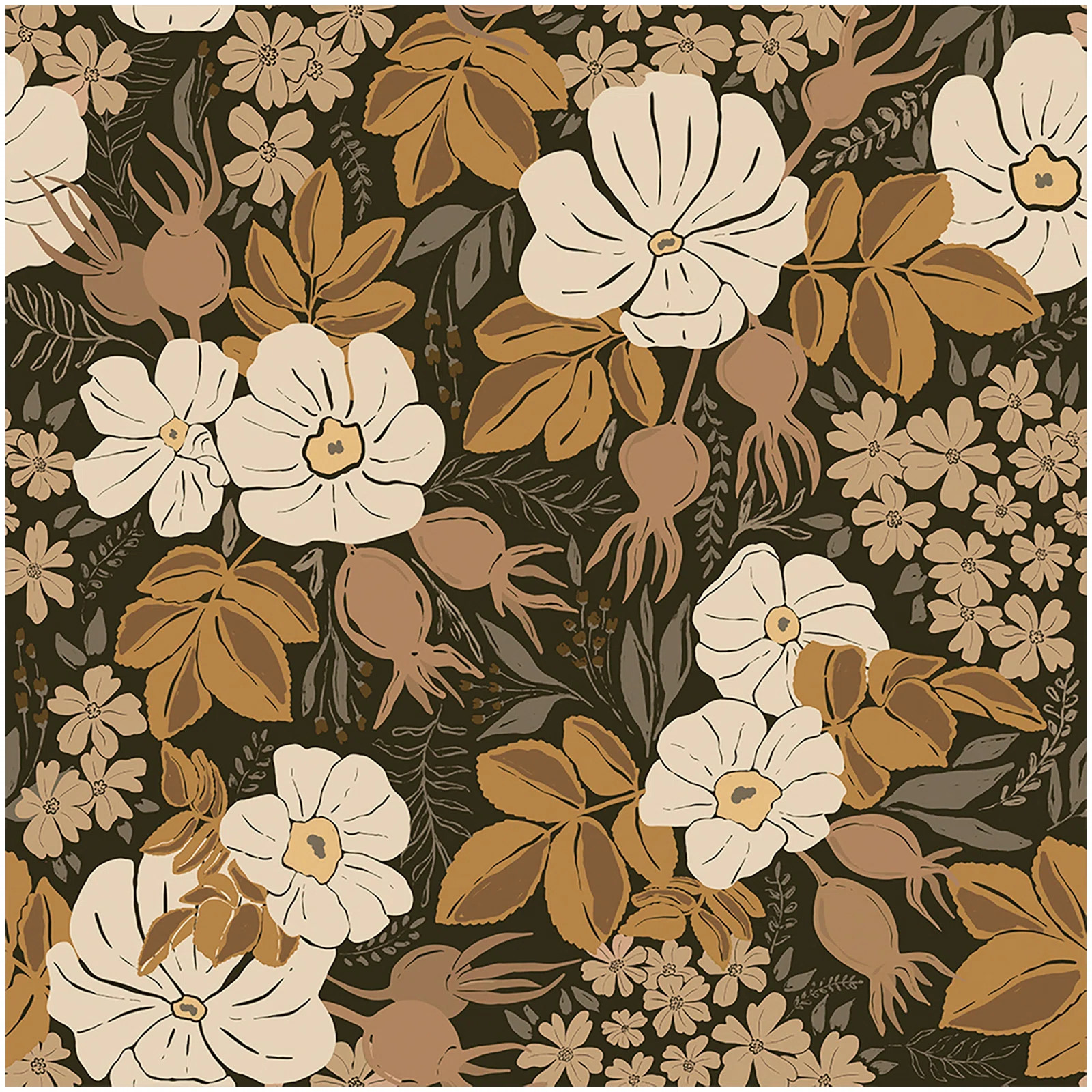 Melfred Peel & Stick Wallpaper Vintage Floral Roll | Wayfair North America