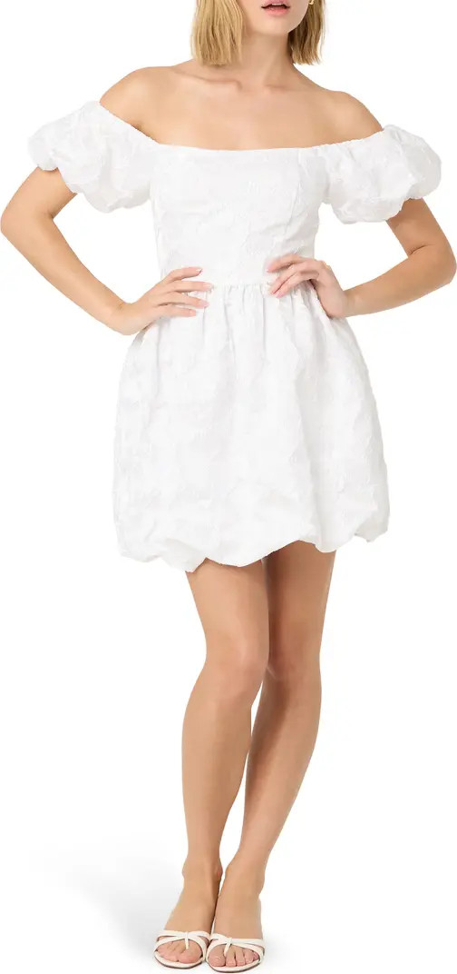 ASTR the Label Floral Jacquard Off the Shoulder Minidress | Nordstrom | Nordstrom