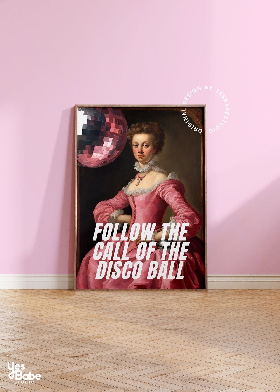 Disco ball print, Altered art prints, Maximalist wall art, Disco poster, Light pink wall art, Col... | Etsy (US)
