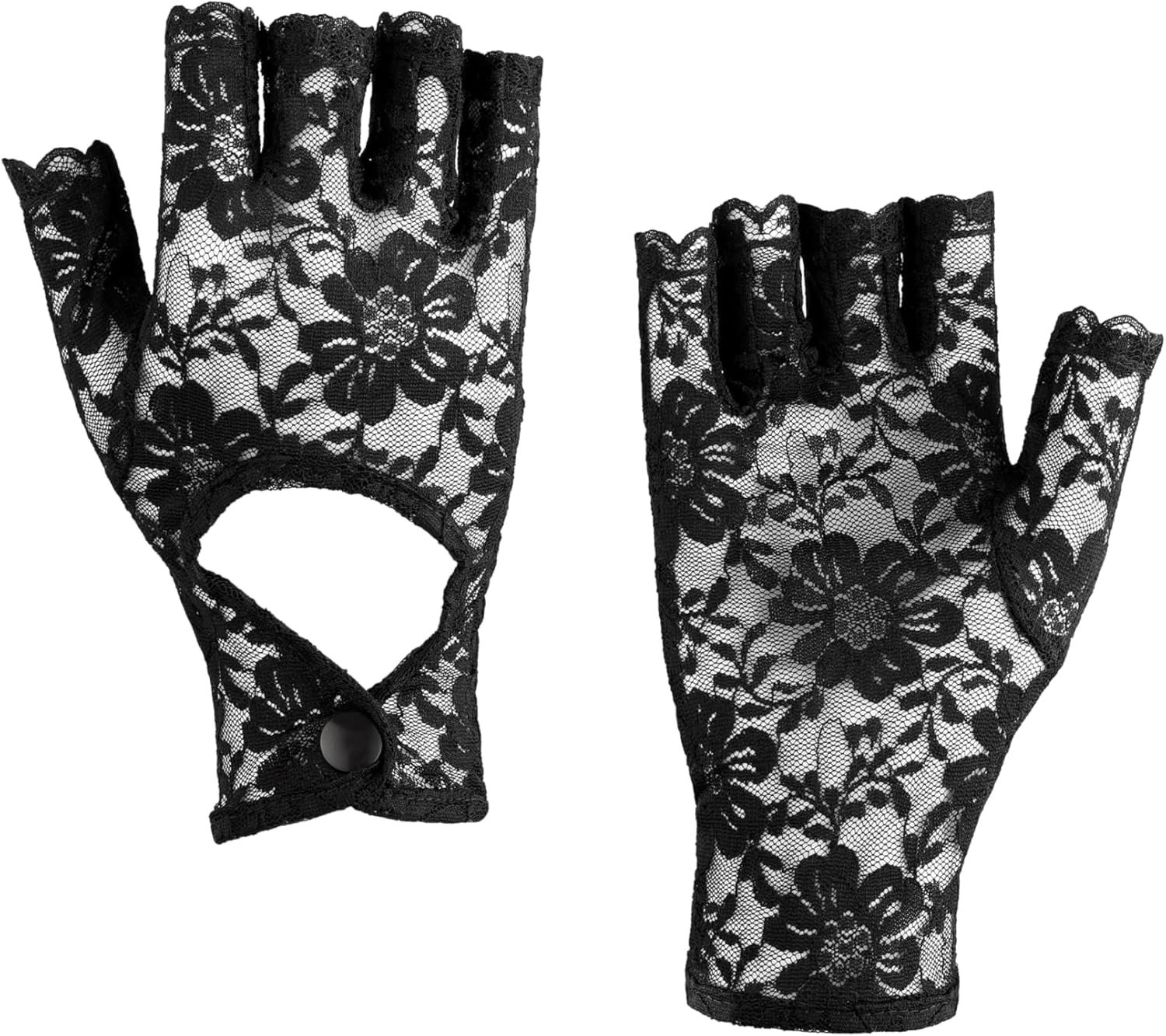 YooGuoGuo Gothic Black Fingerless Lace Gloves, Black Lace Gloves For Women, Gothic Accessories | Walmart (US)