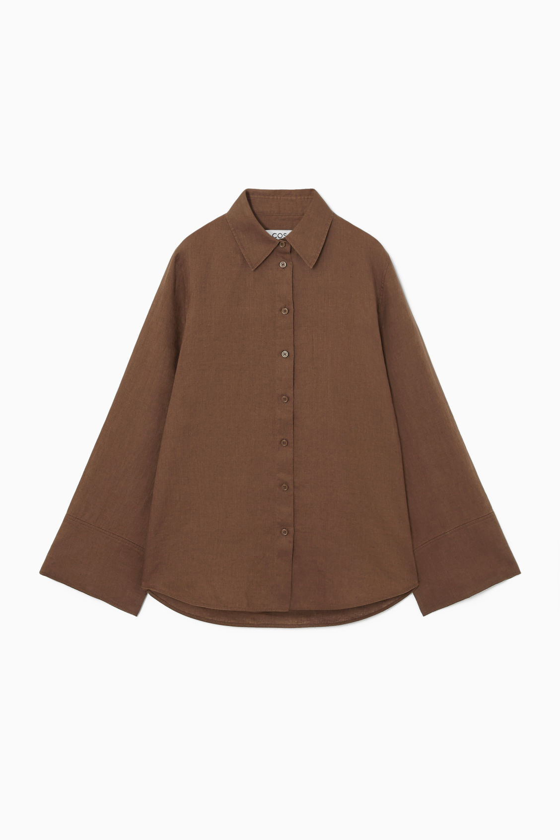 Wide-Sleeved Linen Shirt in Brown | COS (US)