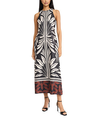 Women's Halter Border-Print Maxi Dress | Macy's