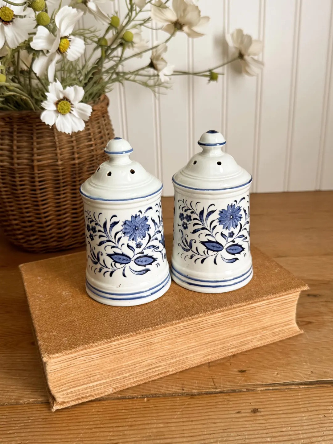 Vintage Watkins Japan Blue Onion Ceramic Salt and Pepper Shakers - Etsy | Etsy (US)