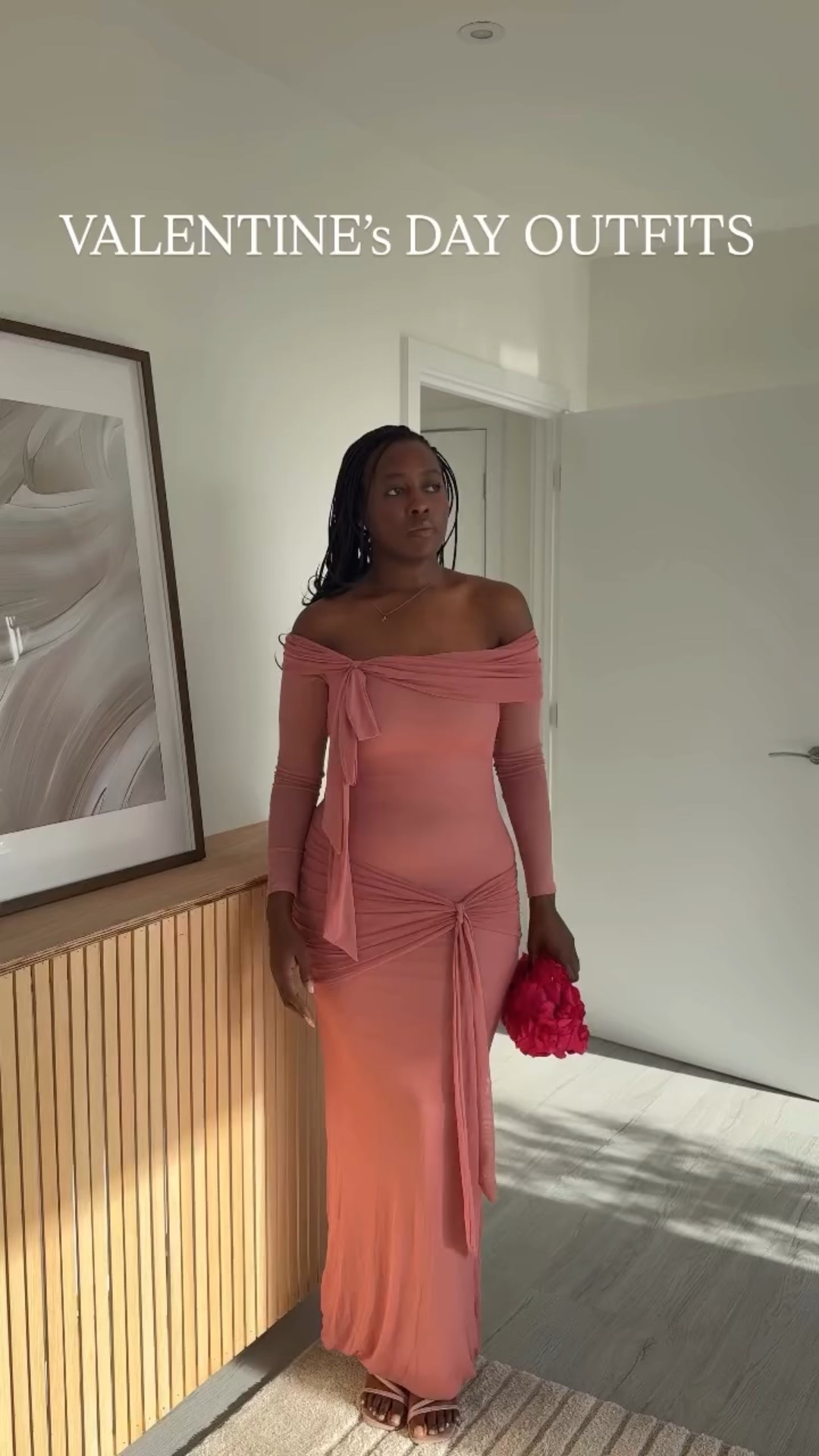 Pink moment with this @prettylittlething panel dress. #valentinesday #dateoutfit #datedress #datenight #eveningdress Valentine’s Day outfit, date night dress