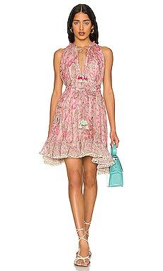 HEMANT AND NANDITA Nora Belted Mini Dress in Rose Pink from Revolve.com | Revolve Clothing (Global)