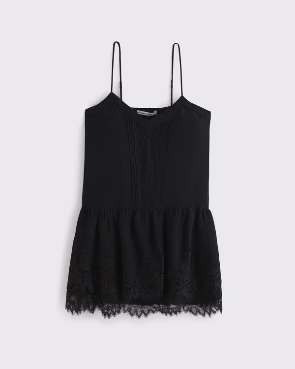 Women's V-Neck Lace Ruffle Mini Dress | Women's Dresses & Jumpsuits | Abercrombie.com | Abercrombie & Fitch (US)