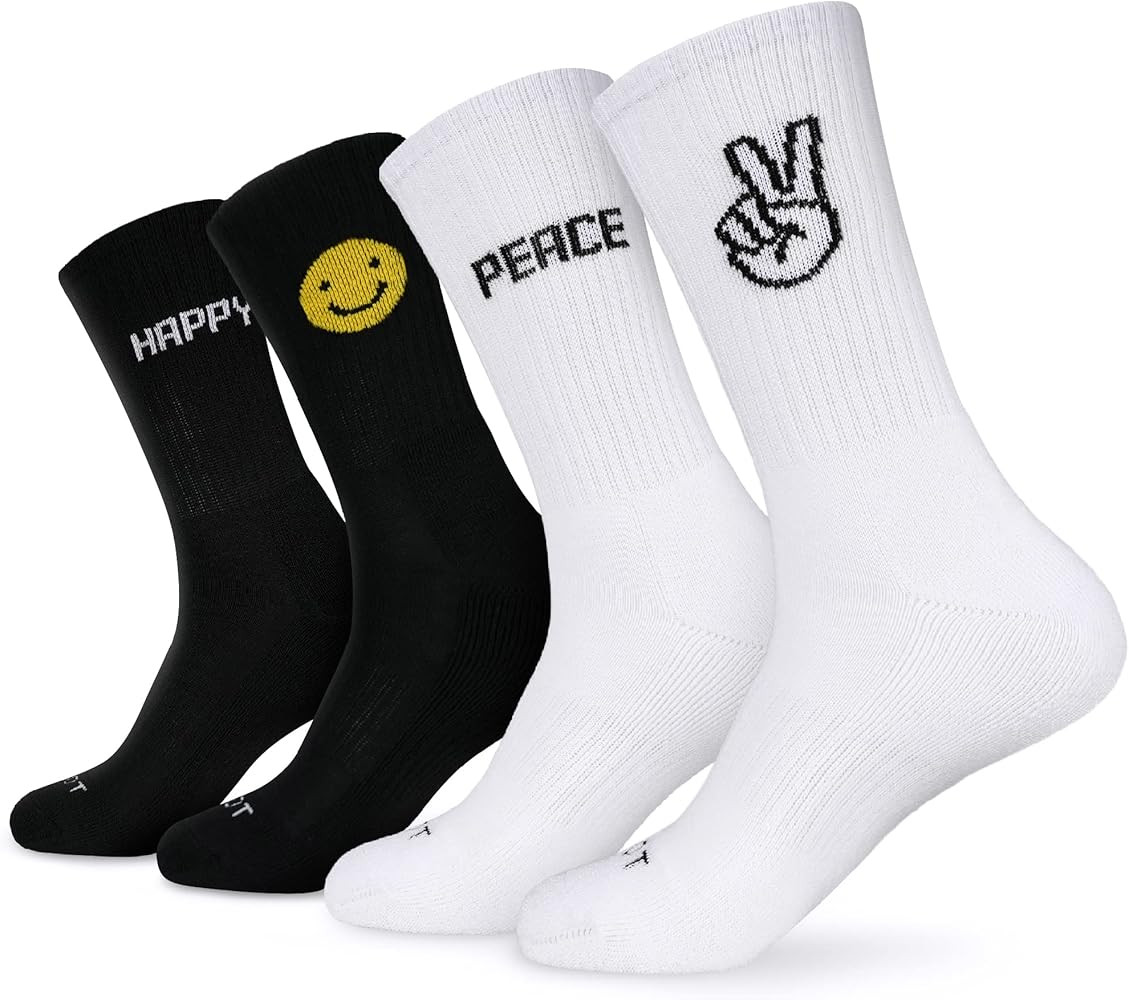 MONFOOT Women's and Men's 4-8 Pack Athletic Cushioned Crew Socks | Amazon (US)