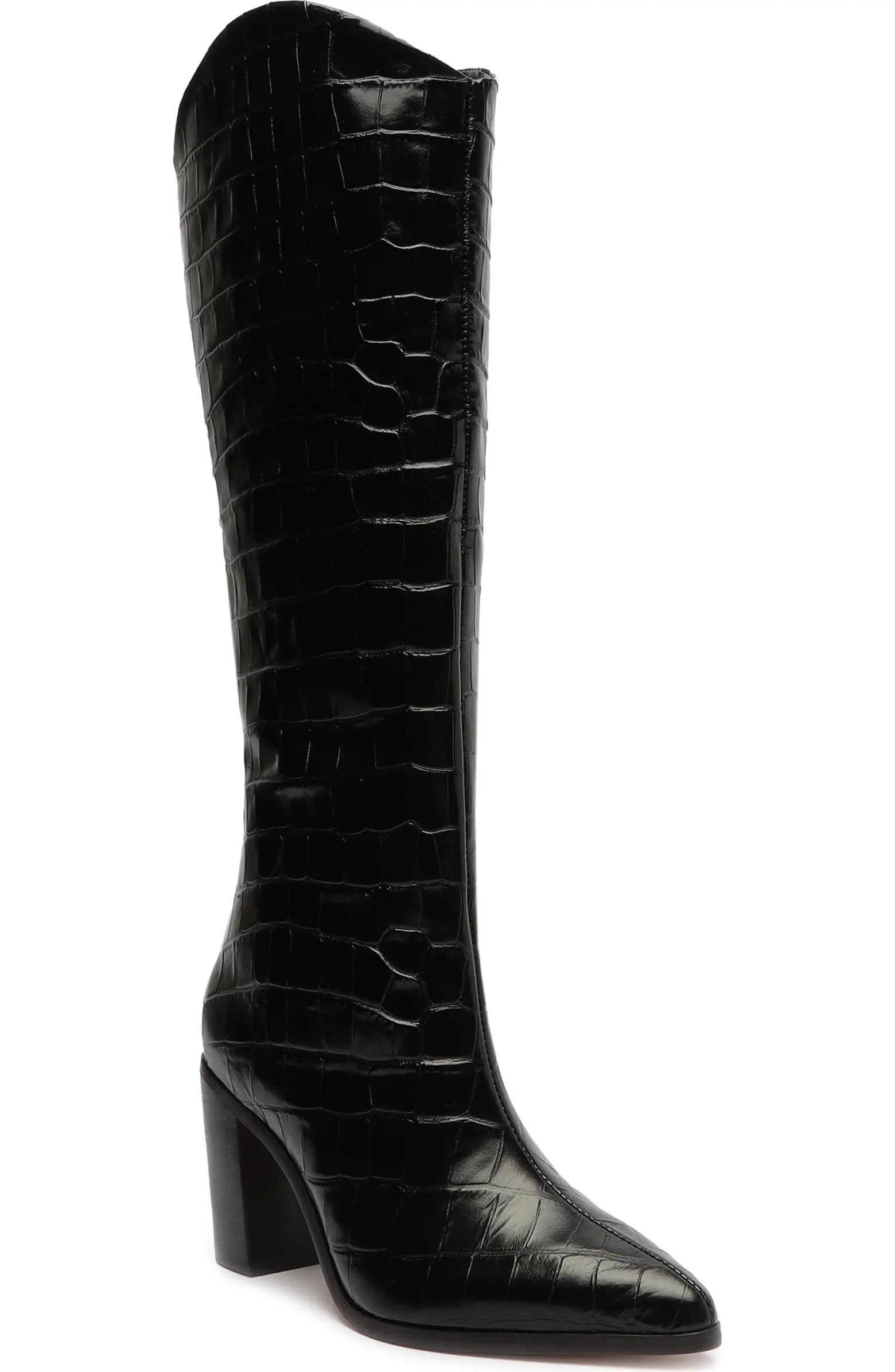 Schutz Maryana Pointed Toe Block Heel Knee High Boot (Women) | Nordstrom | Nordstrom