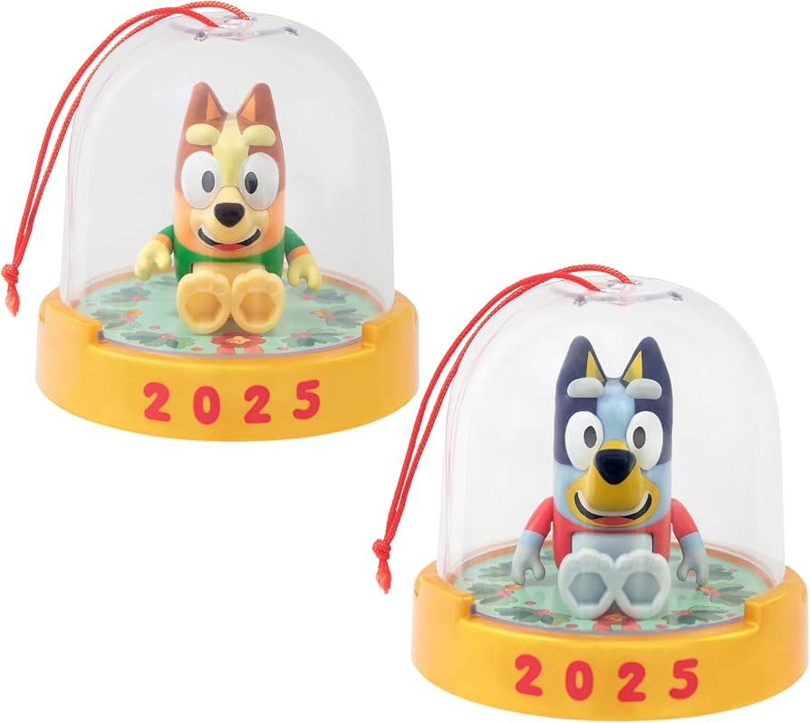 Bluey Ornament Pack of 2, Poseable Mini Decorations Toy Figurines in Festive Sweaters, 2025 Print... | Amazon (US)