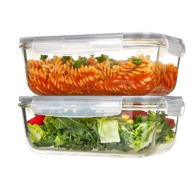 Home Collection 2-Pack 63oz Large Glass Storage Containers with Airtight Lids | Target