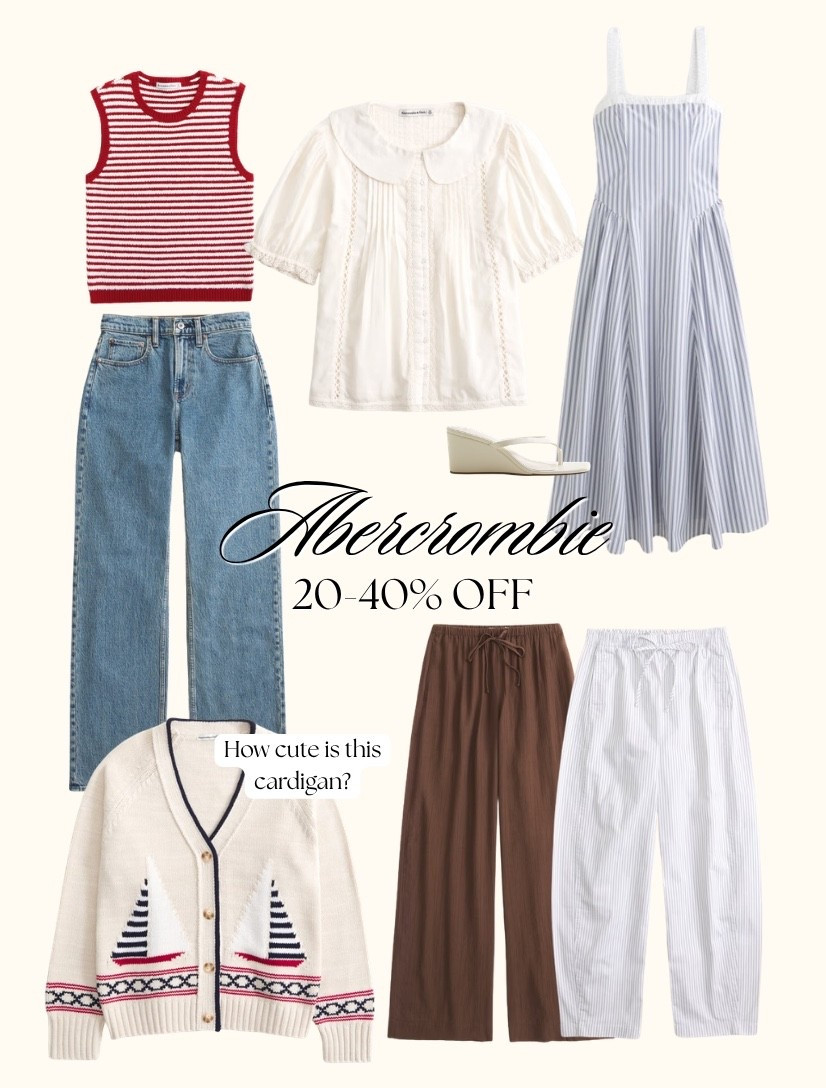 Abercrombie on sale.  Love the cardigan! 
@abercrombie 

Summer dress, Jeans, cardigan, linen pants

#LTKSaleAlert #LTKOver40 #LTKSeasonal
