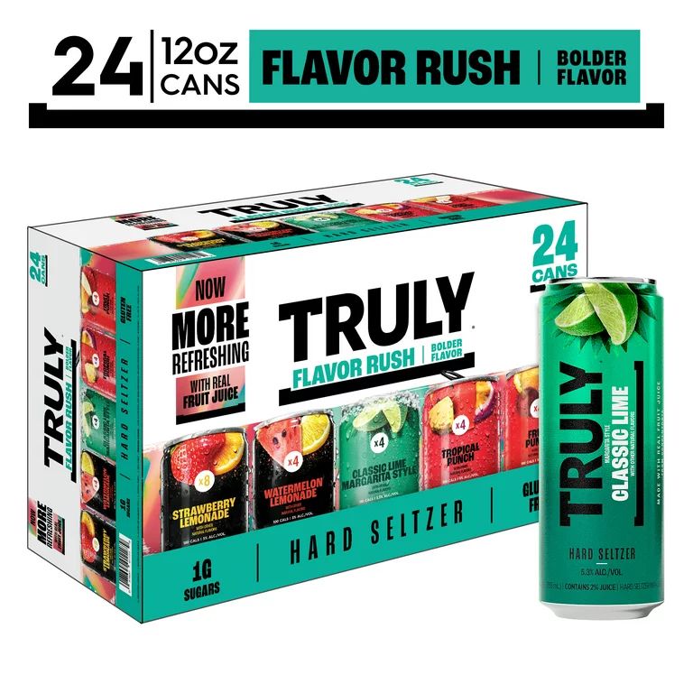 Truly Hard Seltzer Flavor Rush Variety Pack, 24 Pack, 12 fl. oz. Can - Walmart.com | Walmart (US)