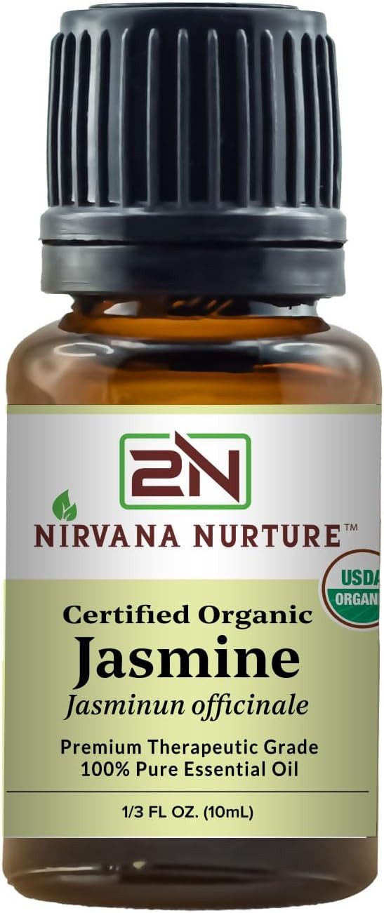 Jasmine Essential Oil USDA Certified Organic 100% Pure Premium Therapeutic Grade, Undiluted - Aro... | Amazon (US)