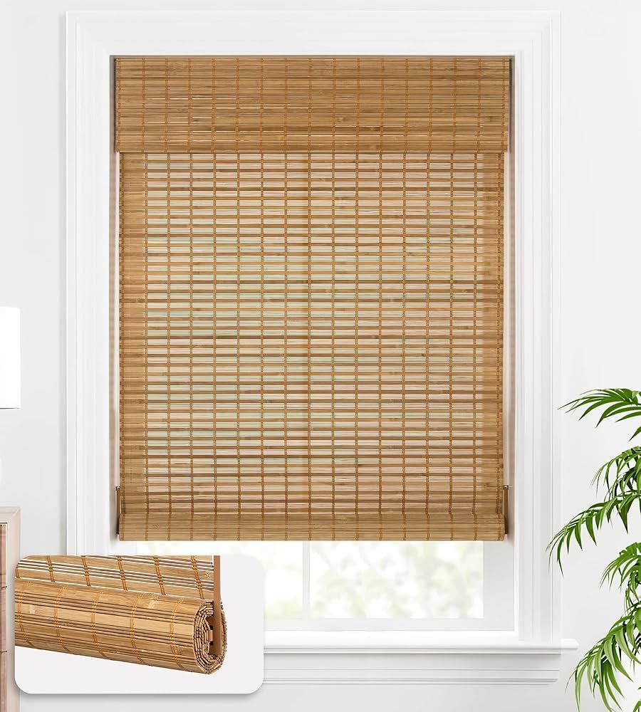 LazBlinds Cordless Bamboo Blinds, Bamboo Roll Up Shades for Windows, Light Filtering Wood Window ... | Amazon (US)