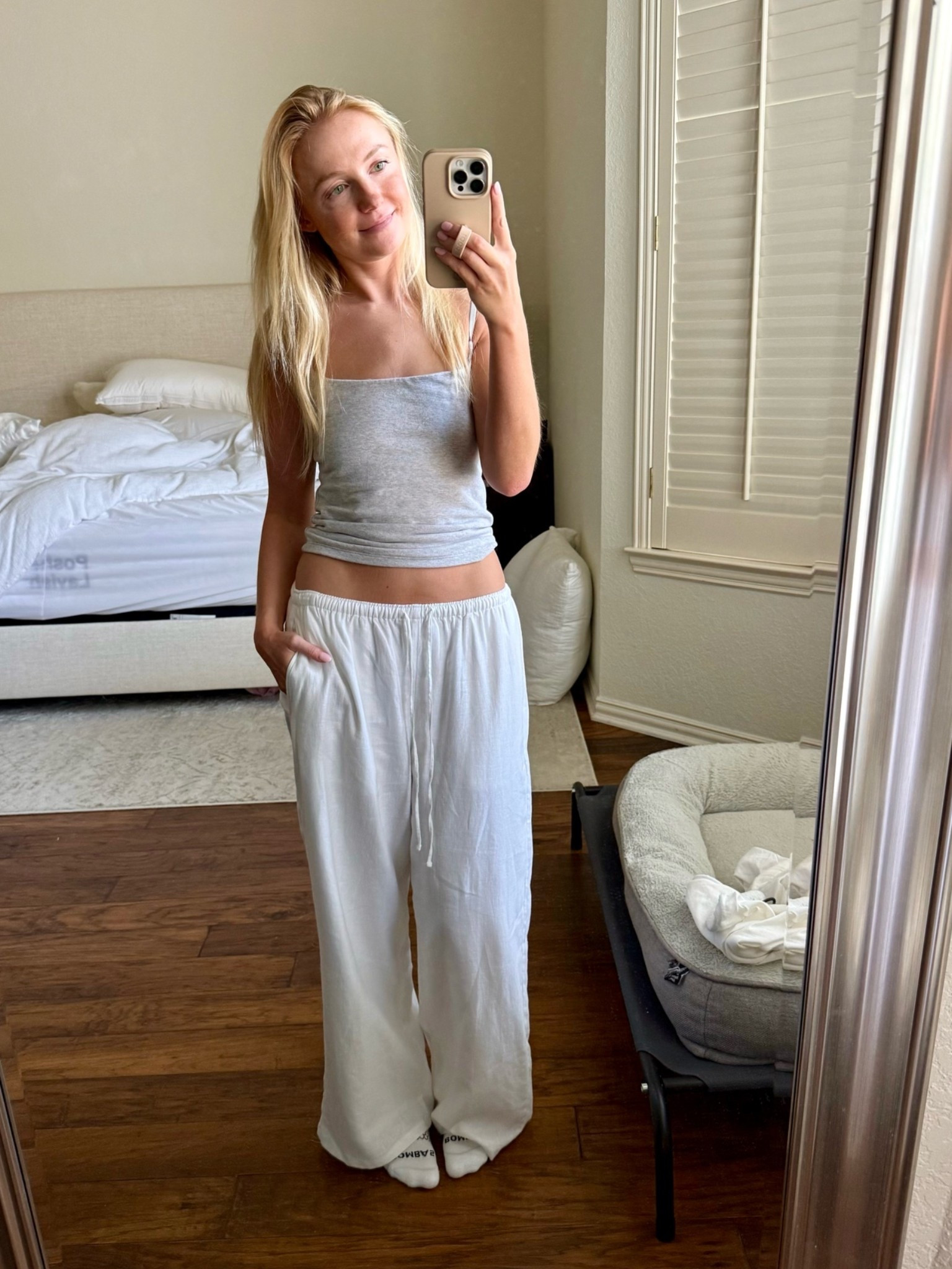 I’ve been living in these bra free tanks all summer! Wearing an XS in pants and tank. *I did have to get the pants hemmed - im 5’2”!