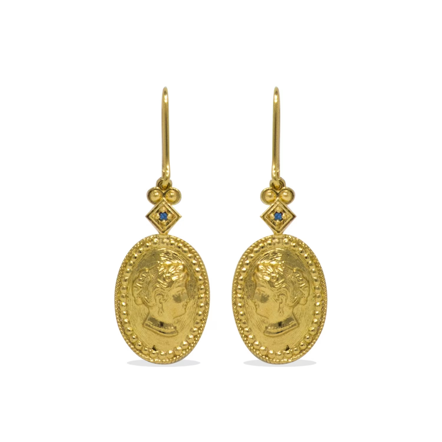 Cleopatra Gold-Plated Oval Earrings | Wolf & Badger