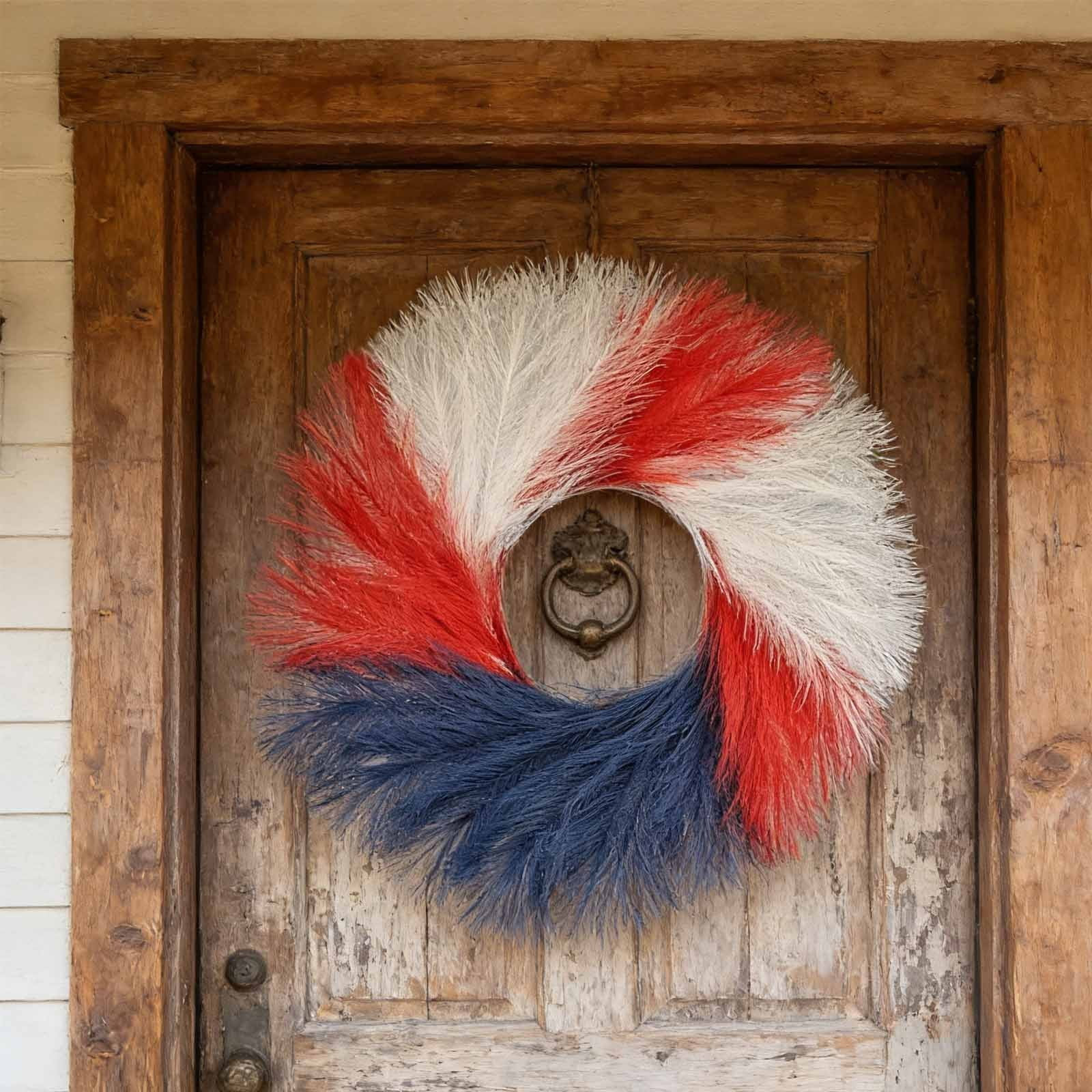 ZHMRFG Independence Day Patriotic Wreath 17.71" Red White Blue Decorations Wreath Weather Resilie... | Walmart (US)