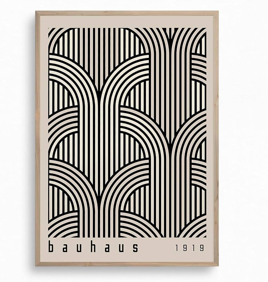 Mid Century Modern Bauhaus Wall Art Black and White Geometric Poster Bauhaus Art Print Bauhaus Ab... | Amazon (US)