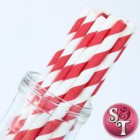 Stripe Red Paper Straws - Cake Pop Sticks Pixie Qty 25 | Etsy (US)