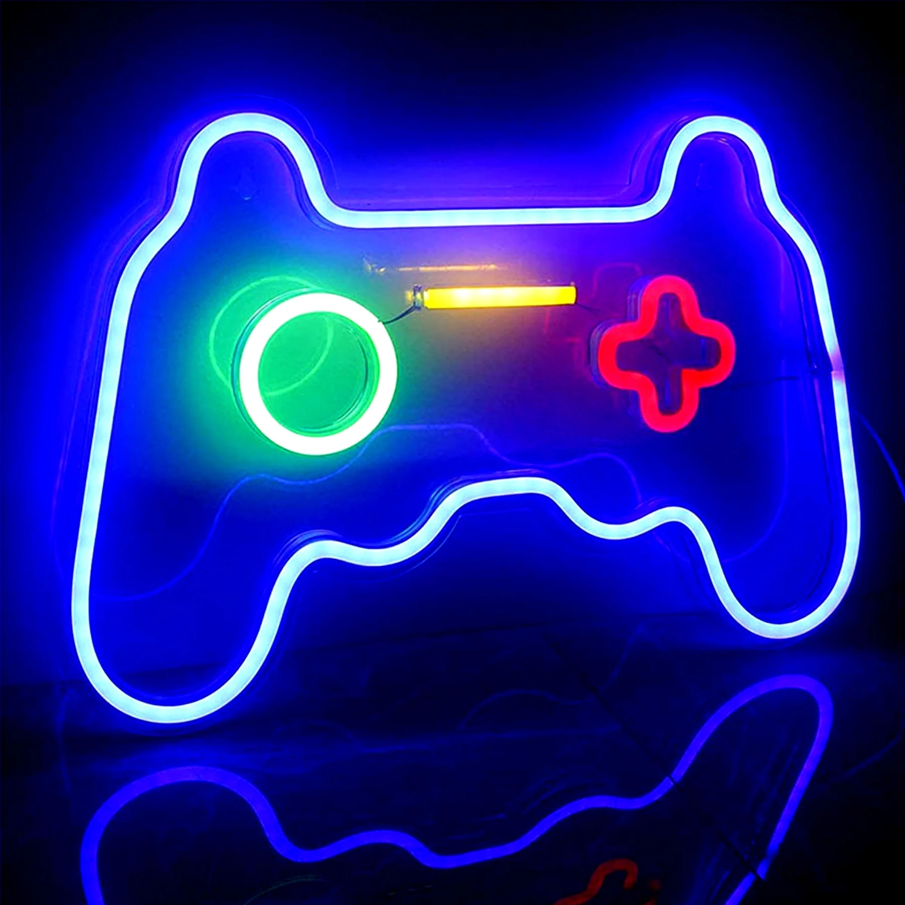 Qnbes LED Game Shaped Neon Signs Lights, Gamepad Gamer Neon Signs for Wall Decor 16''x 11'', Gift... | Walmart (US)