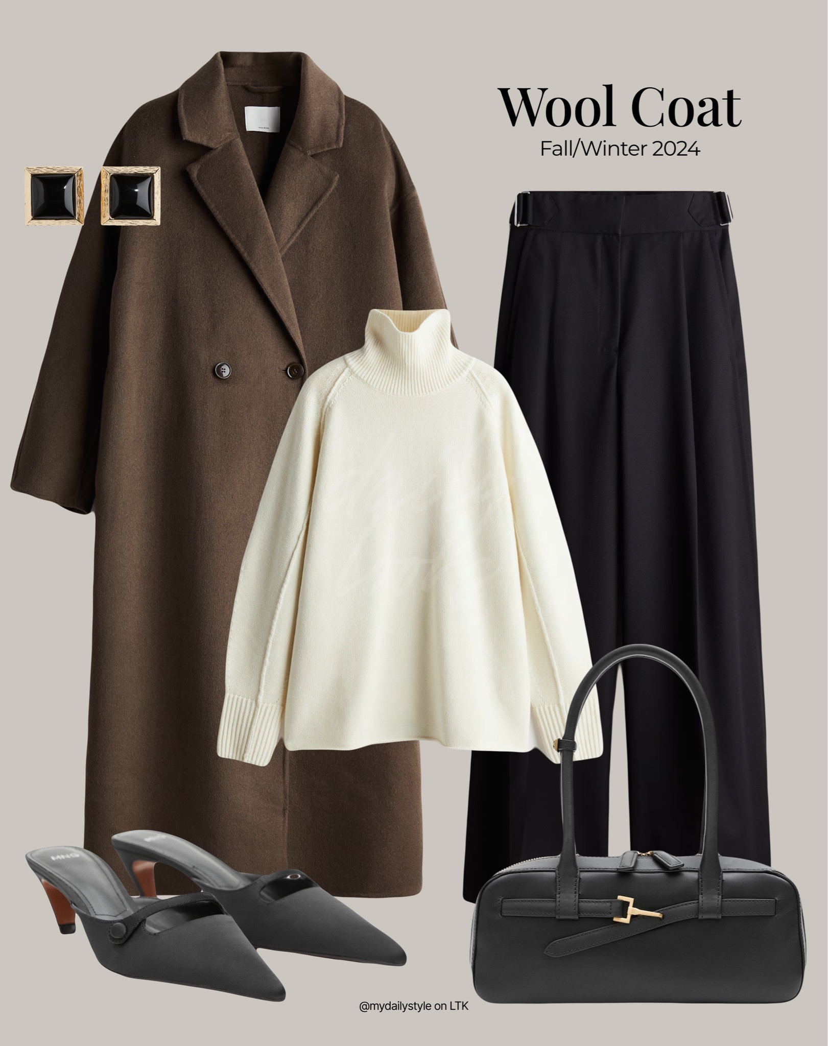 Wool coat is a versatile piece to have in your fall closet 🖤

Styling chocolate brown maxi wool coat with white turtleneck wool knit jumper, black wide trousers, heeled kittens, bowling bag. 

Tags: deep brown, dark brown, chocolate, wool coat, coat look, coat outfit, fall style, pre-fall, autumn style, fall outfit, autumn outfit, fall fashion, autumn fashion, easy styling, simple everyday look, chic & basic outfit, Parisian look, casual outfit, capsule wardrobe, office look, brunch style, high street. 
#FashionMonth

#LTKautumn #LTKover50style