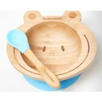 Organic Bamboo Frog Suction Baby Bowl and Spoon Set  Blue | Etsy (UK)