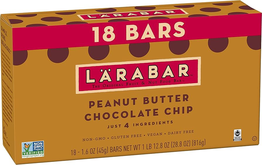 Larabar Peanut Butter Chocolate Chip, Gluten Free Fruit & Nut Bar, 18 Ct | Amazon (US)