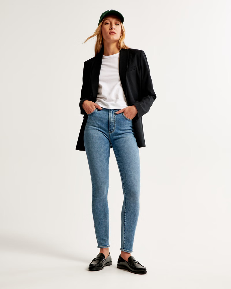 Women's High Rise Super Skinny Ankle Jean | Women's Bottoms | Abercrombie.com | Abercrombie & Fitch (US)