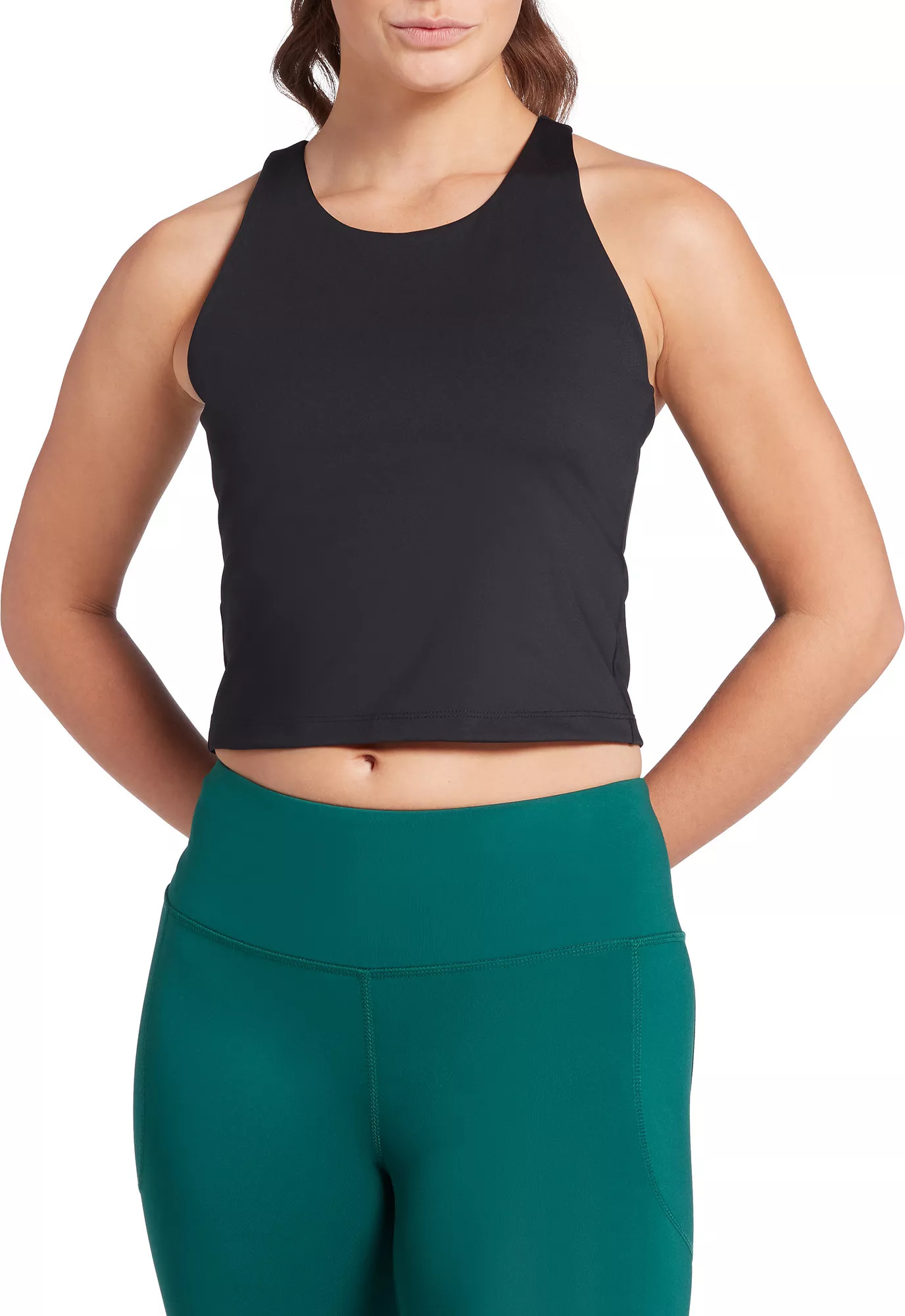 DSG Women's Run Cropped Tank Top, Small, Pure Black | Dick's Sporting Goods