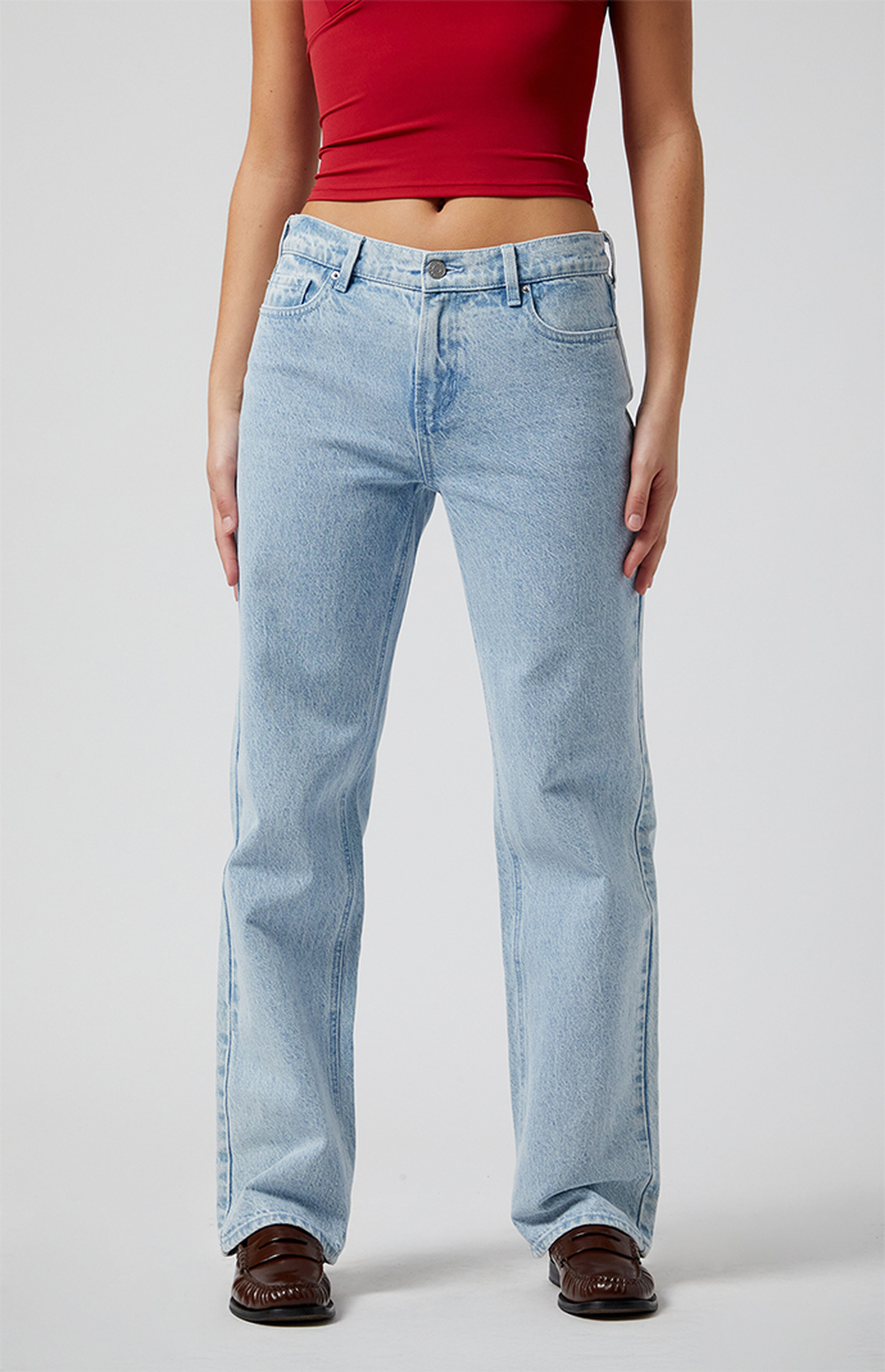 Pacsun Jordyn Low Rise Straight Leg Jeans Light Indigo | PacSun